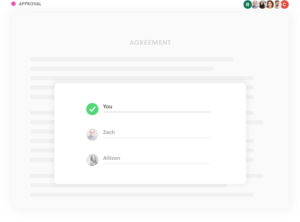 Approval flow example for contract management tools