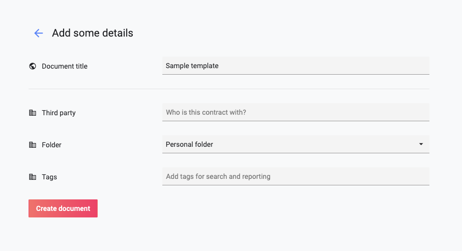 Now, third party information can be added to document details using the new Document Builder Feature.