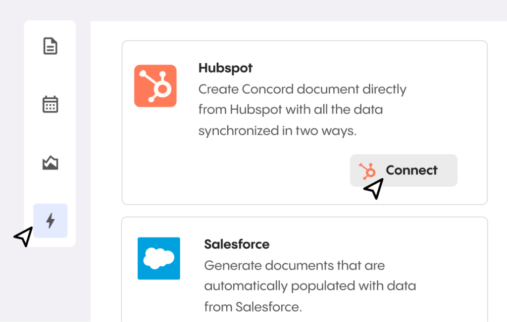 Concord HubSpot integration activation