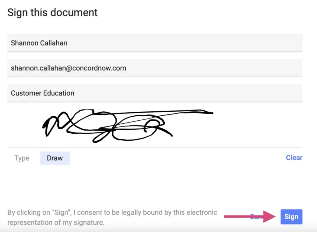 Once you’ve chosen the appearance of your signature, all you have to do is click the Sign button in the bottom right-hand corner of the window.