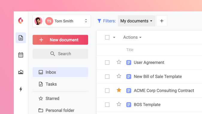 Concord's new document inbox features clickable folders, starring for folders and files, and more!
